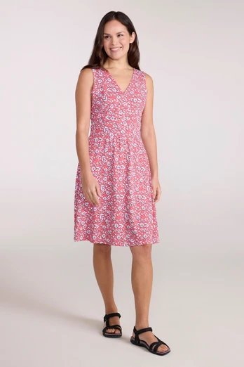 Newquay Womens Sleeveless Dress - Red