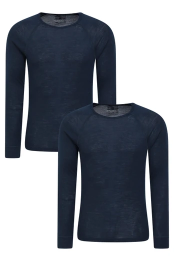 Merino Mens TechTherm Base Layer Top Multipack - Navy