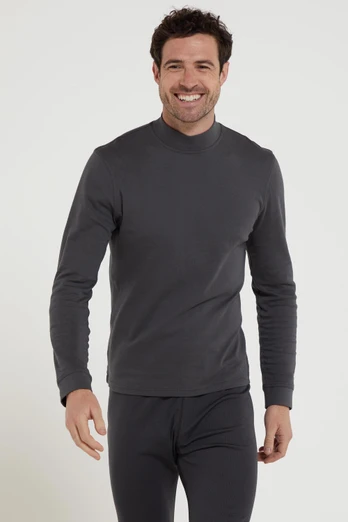 Meribel Mens Turtle Neck Top - Dark Grey