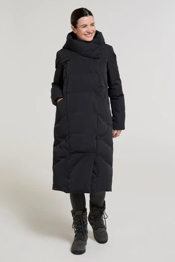 Cosy Wrap Extreme Womens Extra Long Down Jacket - Black