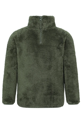 Teddy Kids Half-Zip Fleece - Khaki