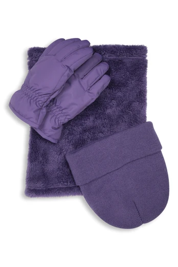 Kids Winter Accessories Set - Dark Purple