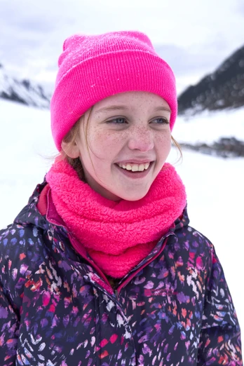 Kids Winter Accessories Set - Dark Pink
