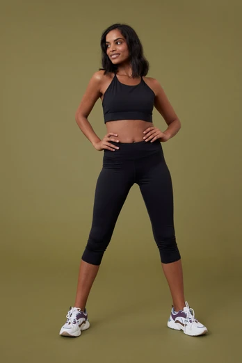 Rapidity Womens Capri Leggings - Black