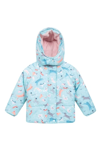Baby Puffer Fleece Lined Jacket - Teal