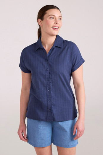 Palm Womens Relaxed Shirt - Navy