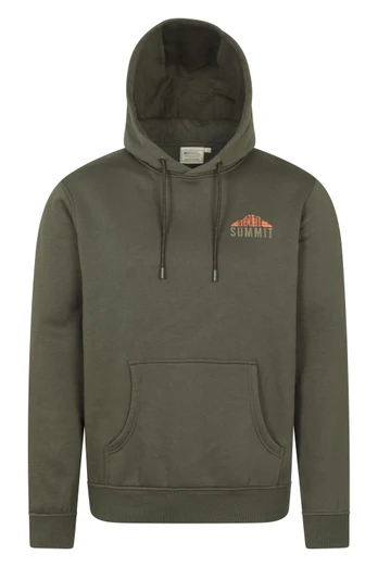 Mountain Grid Mens Hoodie - Khaki