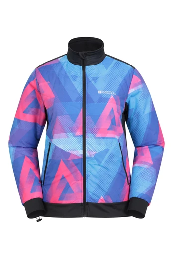Chaser Printed Womens Padded Cycling Jacket - Coral