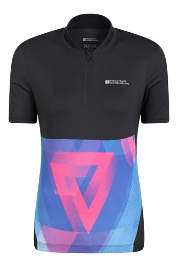 Chaser Printed Womens Half-Zip Cycling Jersey - Black