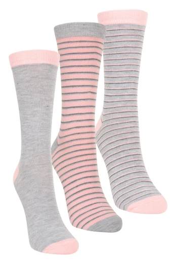Lot de chaussettes rayées pour femme - Rose