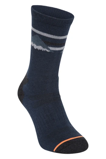 Merino Mens Hiker Socks - Blue