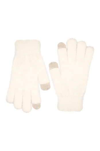 Gants Pour Écran Tactile Doux Femme - Crème
