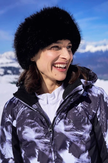 Womens Faux Fur Thermal Headband - Black