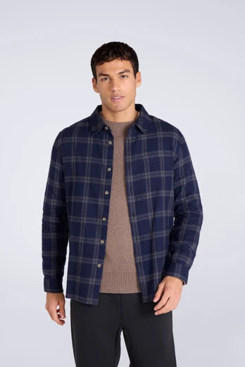 Cove Mens Flannel Shirt - Blue