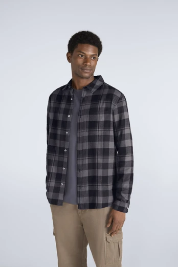 Cove Mens Flannel Shirt - Dark Grey