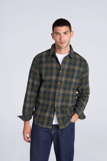 Cove Mens Flannel Shirt - Khaki