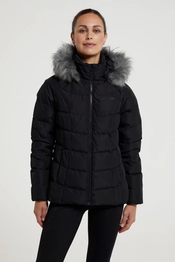 Isla Womens Short Extreme Down Jacket - Black