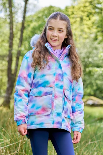 Ranger Printed Kids Water Resistant Jacket - Pale Pink
