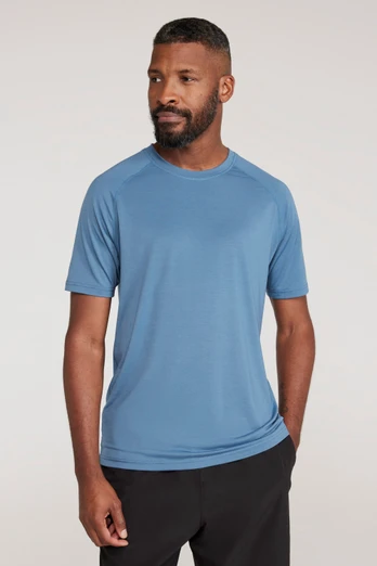 Mens Quick Dry Active T-Shirt - Light Blue