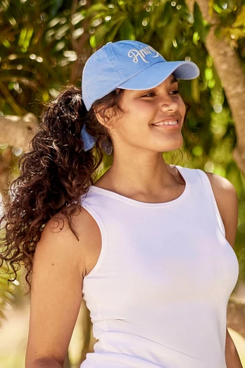 Tie Back Womens Cap - Navy