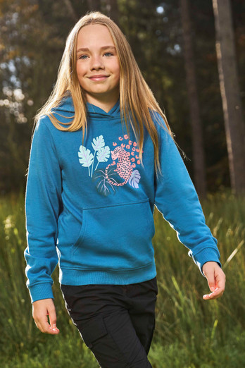 Jungle Leopard Kids Hoodie - Blue