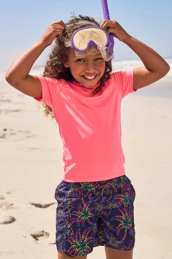 Aqua Kids Swimming T-Shirt - Bright Pink