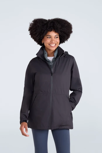 Pace Womens Waterproof Packable Jacket - Black