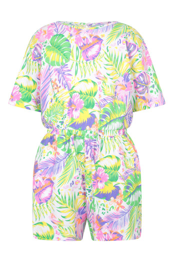 Poppy Kids Printed Playsuit - Coral