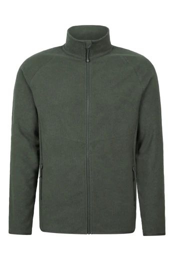 Milburn Mens Grid Fleece - Khaki