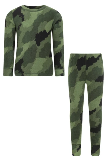 Polar Fleece Kids TechTherm Base Layer Set - Khaki