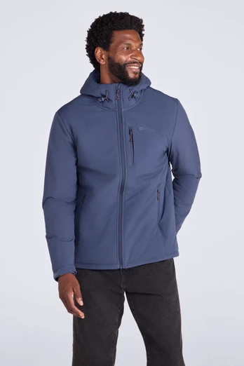 Charleston Mens Fur Lined Softshell Jacket - Navy