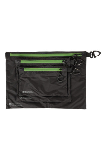 Flat Travel Pouches - 3Pk - Black