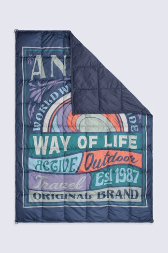 Printed Packaway Quilted Blanket - Dark Purple