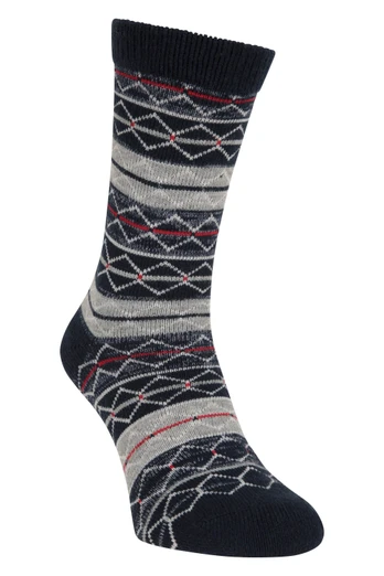 Chaussettes Mi-Mollet Homme Motif Fairisle - Gris