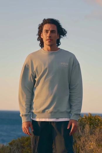 Jonah Mens Drop Shoulder Sweatshirt - Bright Blue