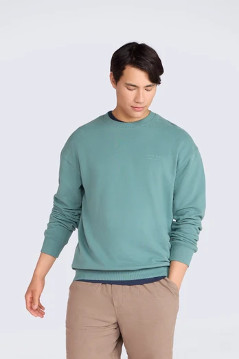 Jonah Mens Drop Shoulder Sweatshirt - Green