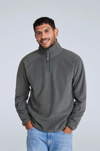 Stockholm Mens Half-Zip Fleece - Dark Grey