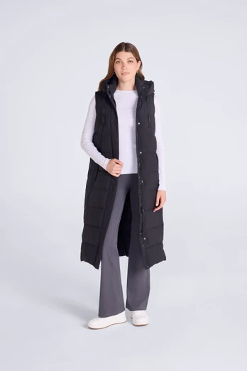 Comfort Zone Womens Longline Gilet - Jet Black