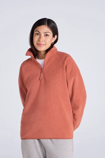 Stockholm Womens Half-Zip Fleece - Rust