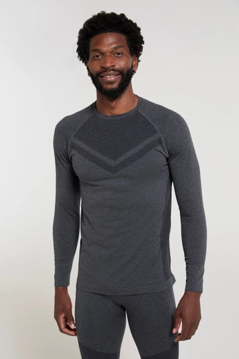 Ventina Mens Seamless Baselayer Top - Charcoal