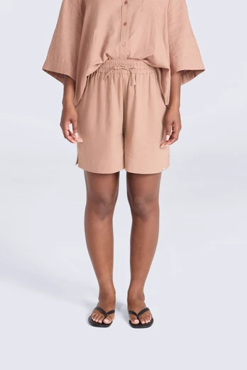 Nova Womens Linen Shorts - Brown