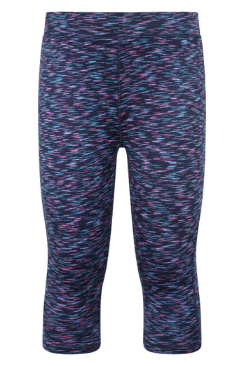 Kayleigh Space Dye Kids Cropped Leggings - Indigo