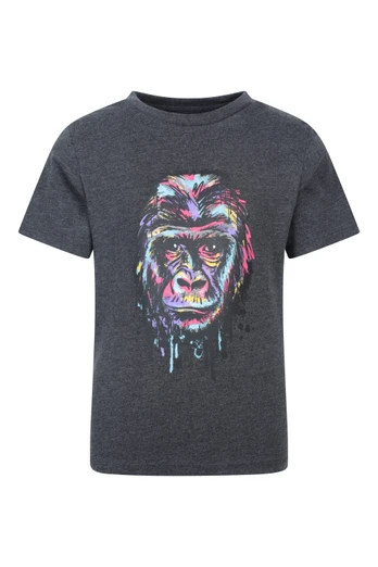 T-Shirt Enfant Graffiti Gorilla - Gris Foncé
