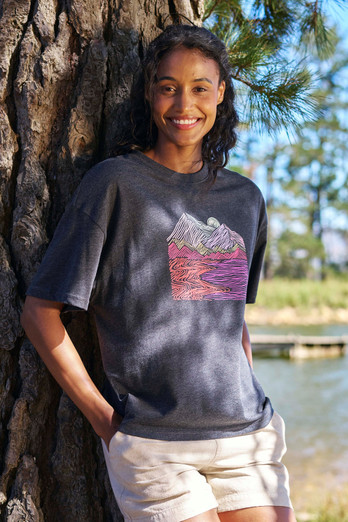 Landscape Womens Boxy Fit T-Shirt - Charcoal