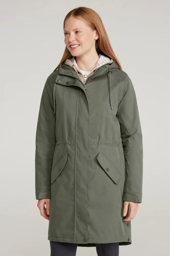 Polperro Women's Waterproof Lightweight Padded Jacket - Khaki