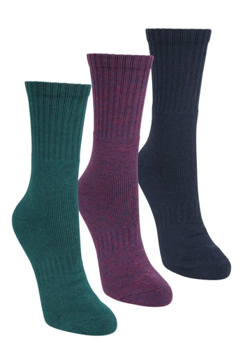 Quarter Length Womens Walking Sock 3-Pack - Dark Green