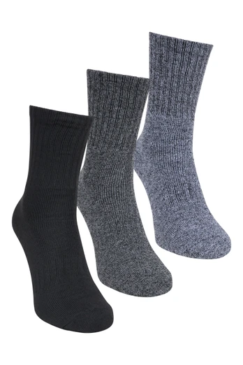 Quarter Length Mens Walking Sock 3-Pack - Black