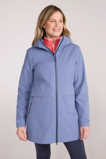 April Extreme Womens Longline Waterproof Jacket - Blue
