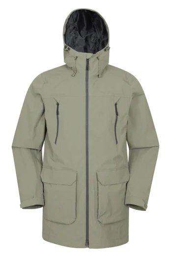 Hastings Mens Waterproof Long Jacket - Pale Green
