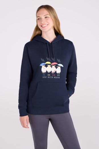 Great British Weather Womens Regular Fit Hoodie - Navy
